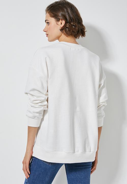 Superbalist - Graphic crew sweat - milk