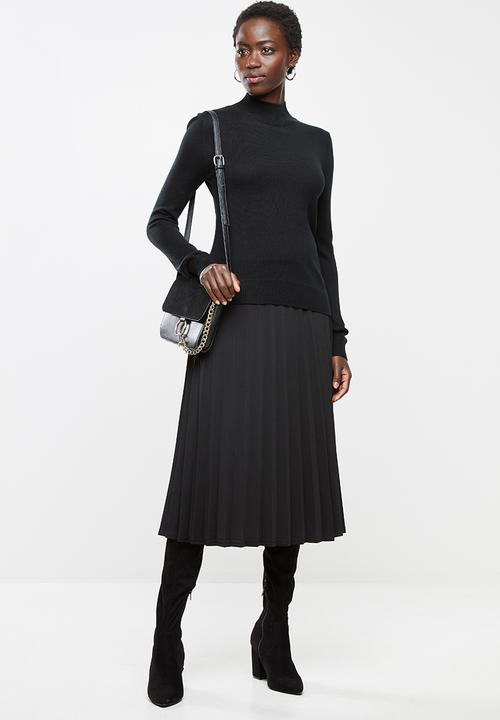 edit - Basic knit poloneck - black
