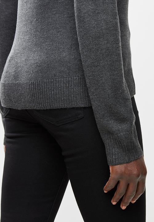 edit - Basic knit polo-neck - grey
