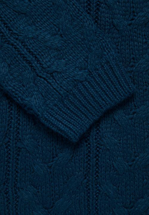 edit - Chunky cabled jumper - navy