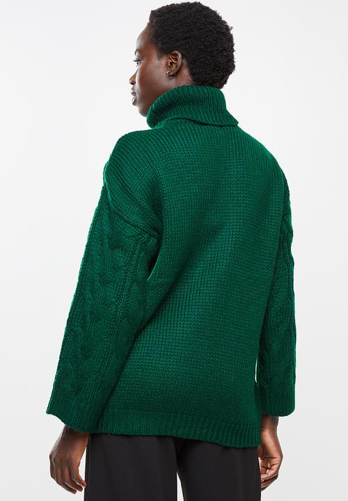 edit - Chunky cabled jumper - emerald