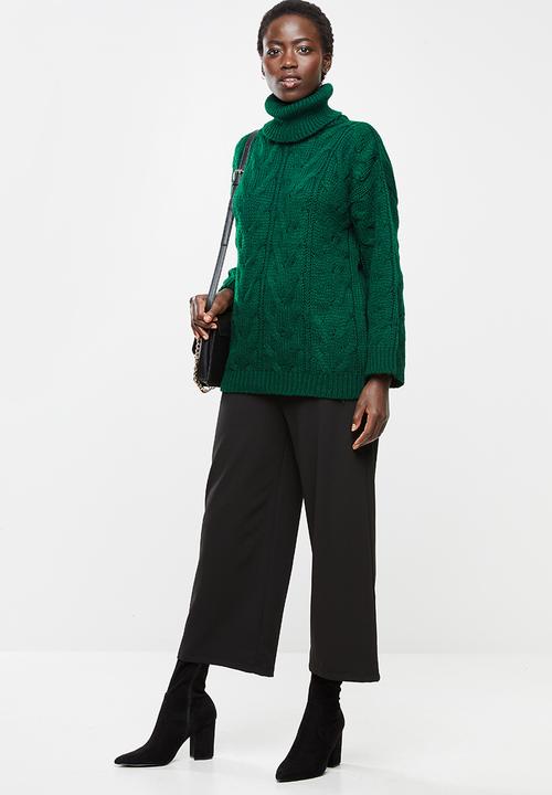edit - Chunky cabled jumper - emerald