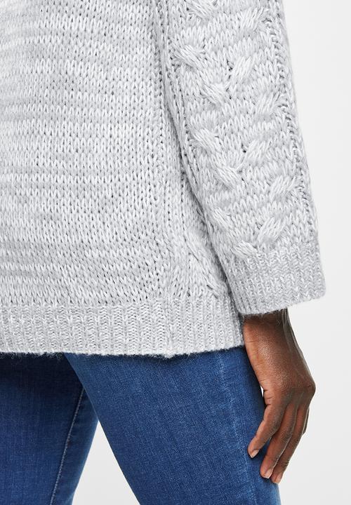 edit - Chunky cabled jumper - grey melange
