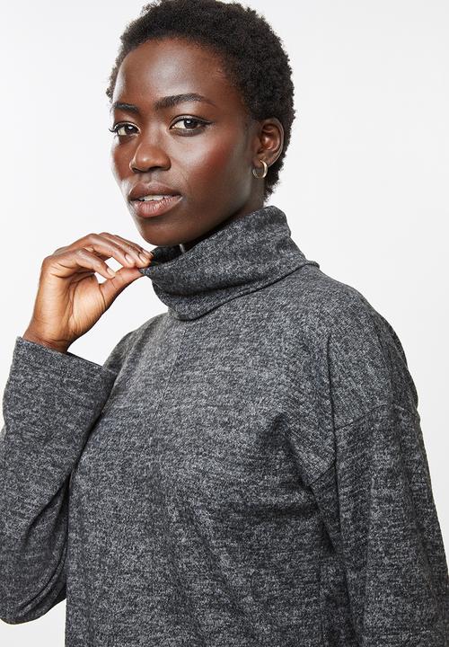 edit - Turtleneck top - grey