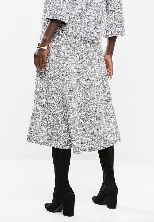 edit - Textured aline skirt - grey