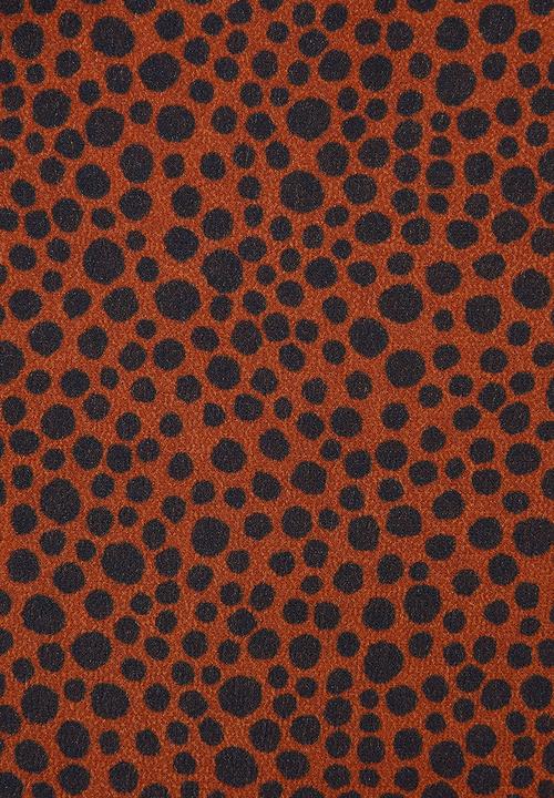 edit - Cuffed balloon sleeve shift dress - rust & black 