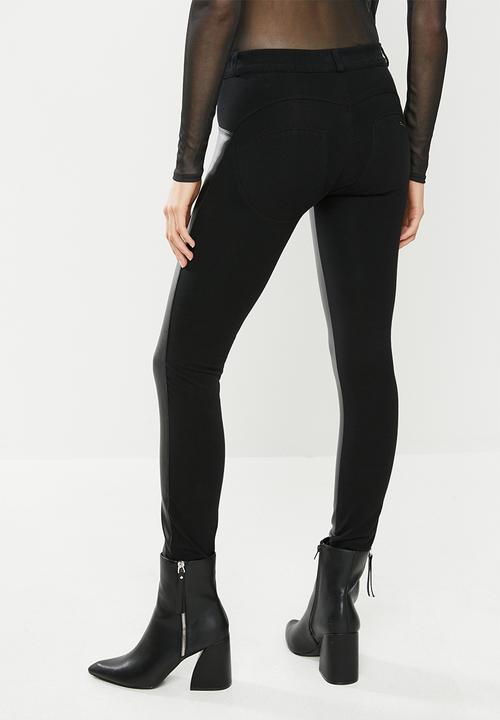 SISSY BOY - Joey axel knit jegging pu & knit - black