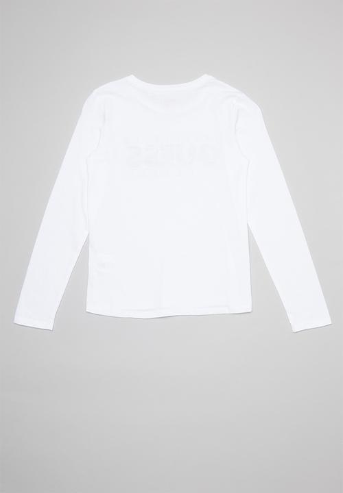 GUESS - Long sleeve guess cadey tee - white