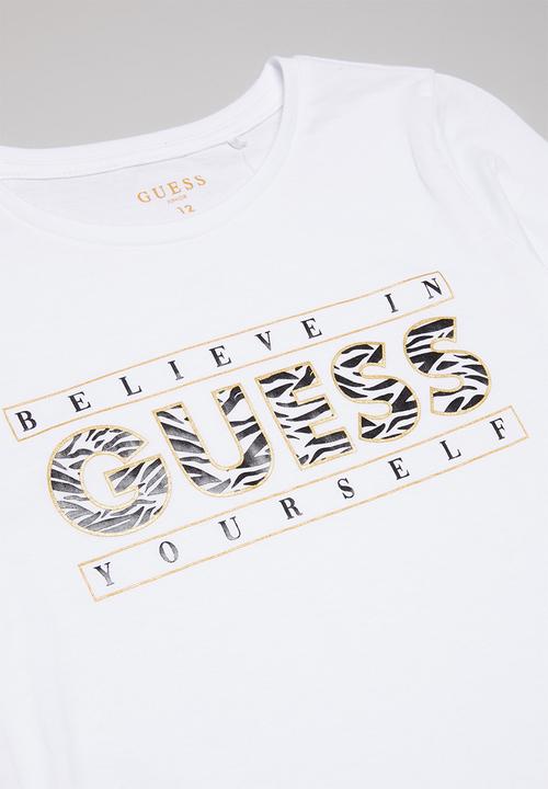 GUESS - Long sleeve guess cadey tee - white