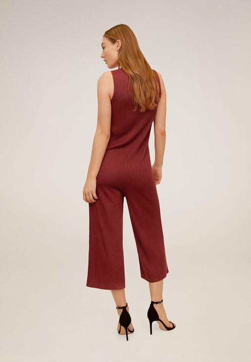 MANGO - Jumpsuit wave - dark red