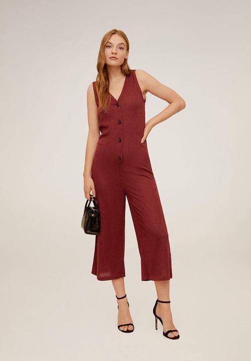 MANGO - Jumpsuit wave - dark red
