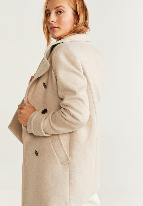 MANGO - Coat pearl - beige 