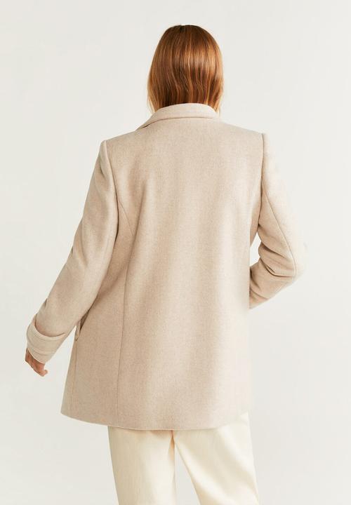 MANGO - Coat pearl - beige 