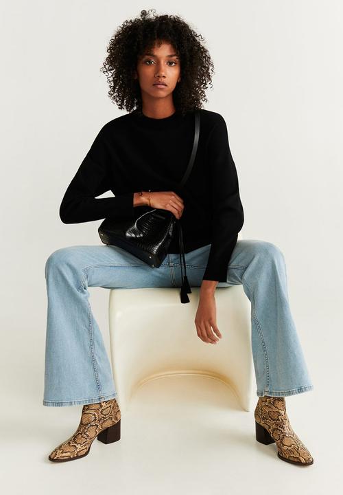 MANGO - High neck jersey - black