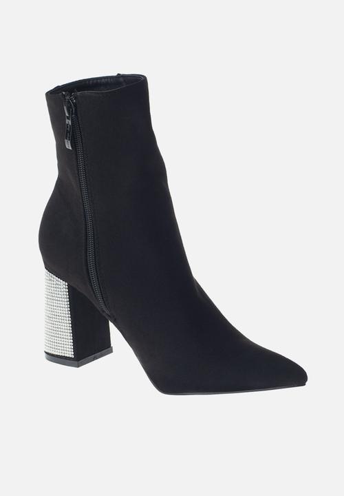 SISSY BOY - Blinged up ankle boot with bling block heel  - black