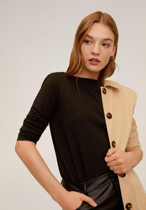 MANGO - T-shirt saco - black