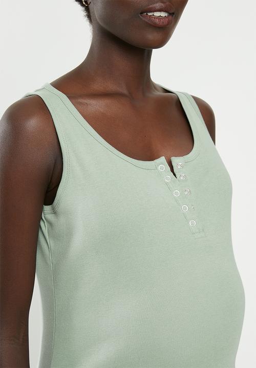 Cotton On - Maternity front placket singlet - green