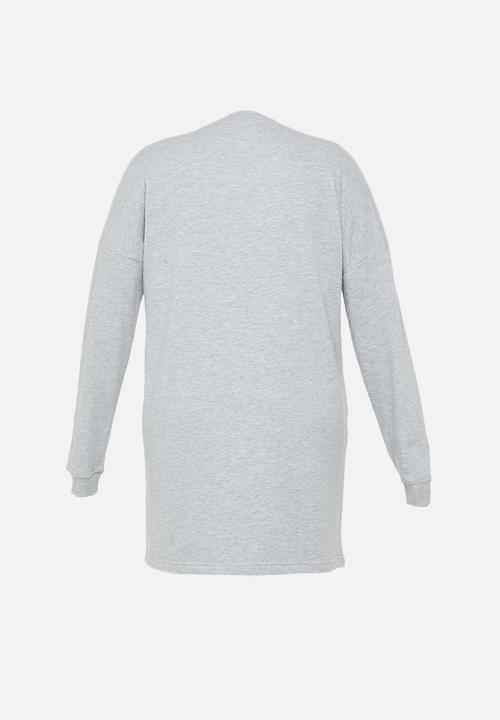 Missguided - Plus size oversized sweater dress - grey