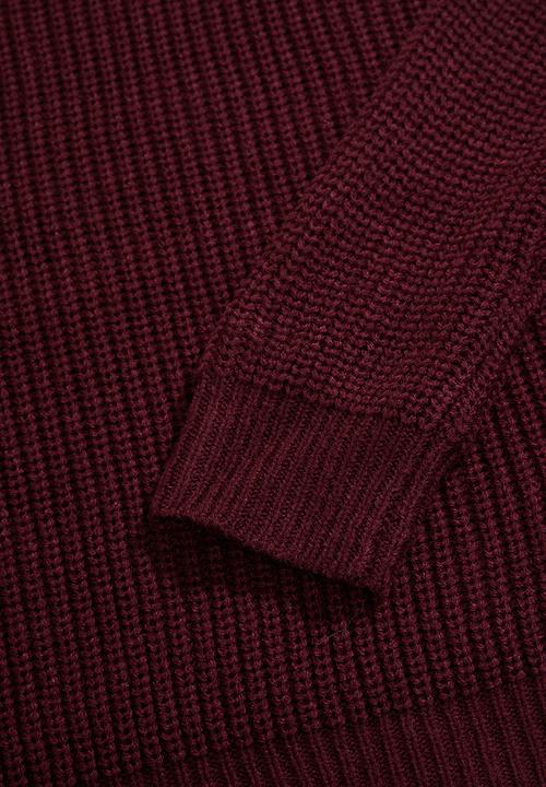 Missguided - Petite core off shoulder jumper - burgundy