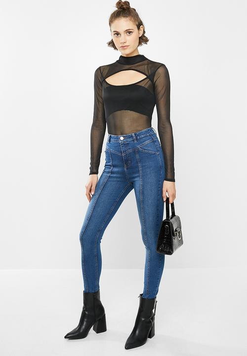 SISSY BOY - Mile high rise skinny with panel lines - blue
