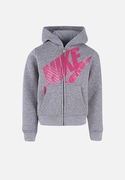 grey and pink nike hoodie