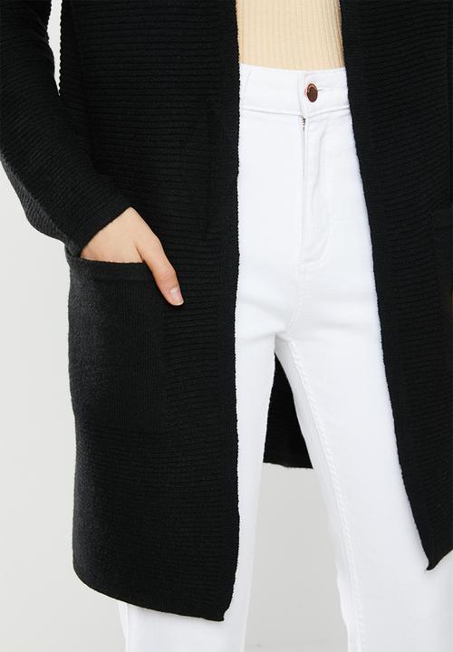 Jacqueline de Yong - Mollo long sleeve structure cardigan - black