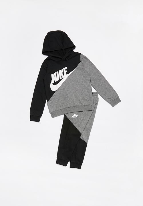 Nike - Nike boys nsw amplify hoodie - grey & black 