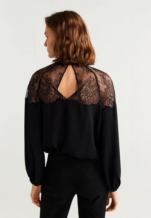 MANGO - Blouse ramet - black