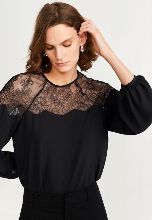 MANGO - Blouse ramet - black