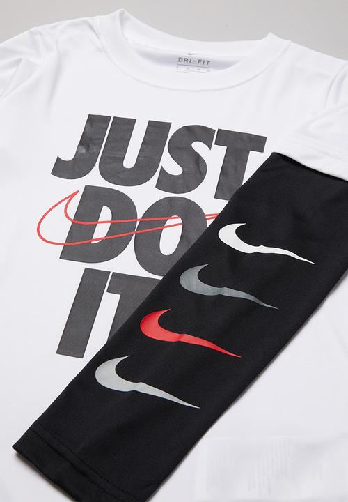 Nike - Nike boys sport performance 2fer top - white