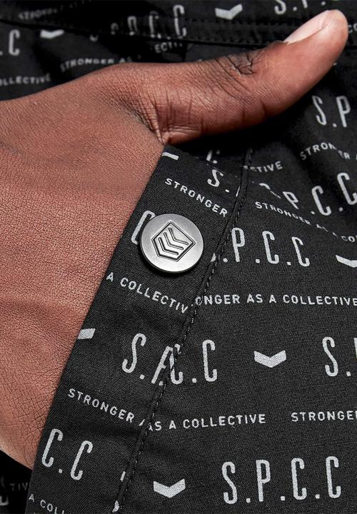 S.P.C.C - Horace rotary printed lightweight hooded jacket - black