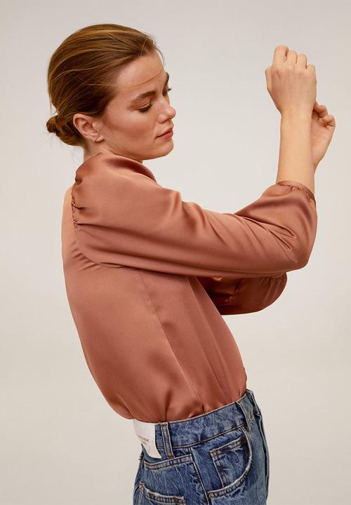 MANGO - Blouse Leonor - rust