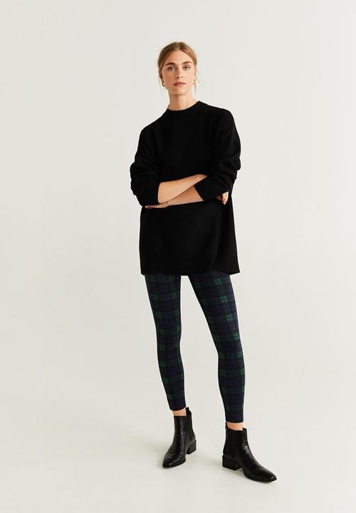 MANGO - Harry print detail leggings - green & navy