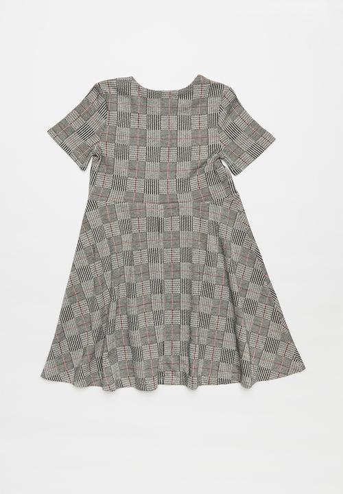 Superbalist Kids - Check ponti dress - grey