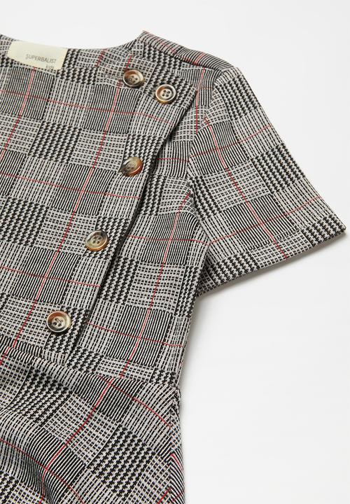 Superbalist Kids - Check ponti dress - grey