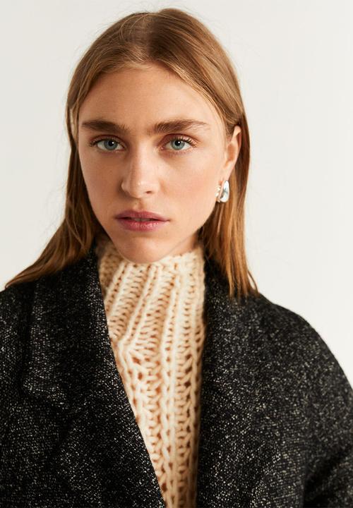 MANGO - Wrap coat - black