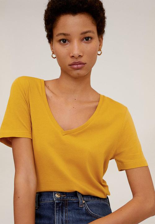 MANGO - T-shirt chalapi - yellow