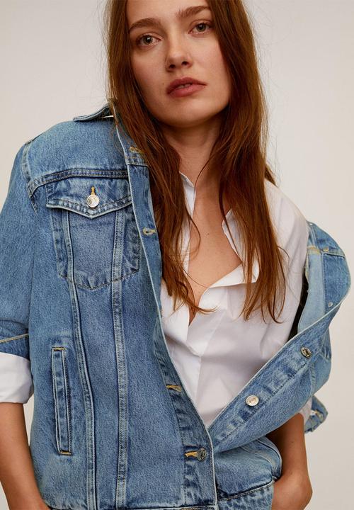 MANGO - Jacket oversize - blue
