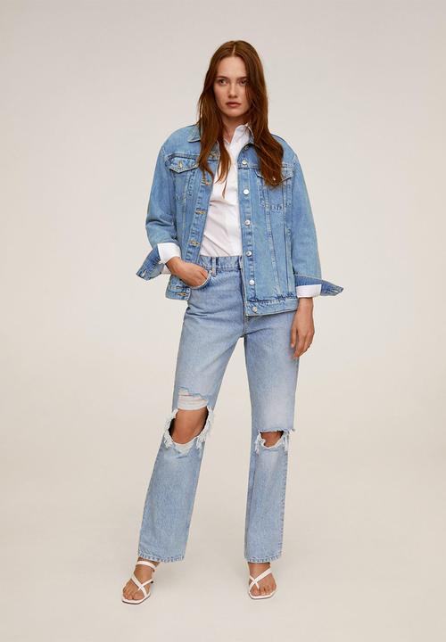 MANGO - Jacket oversize - blue