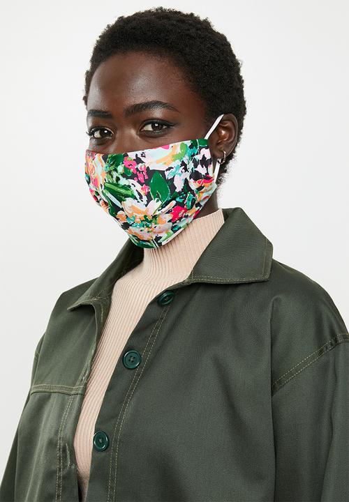 Superbalist - 2 Pack fabric mask - abstract multi & black