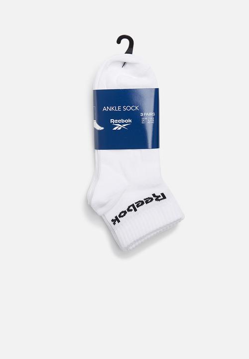 Reebok - Act core ankle 3 pack socks - white