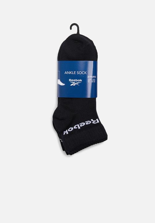 Reebok - Act core ankle 3 pack socks - black
