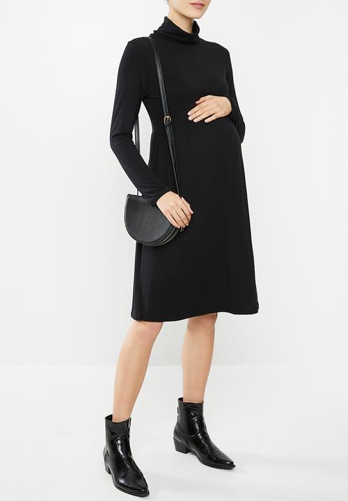 Superbalist - Maternity babydoll poloneck dress - black