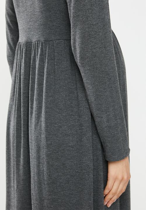 Superbalist - Maternity babydoll poloneck dress - charcoal melange