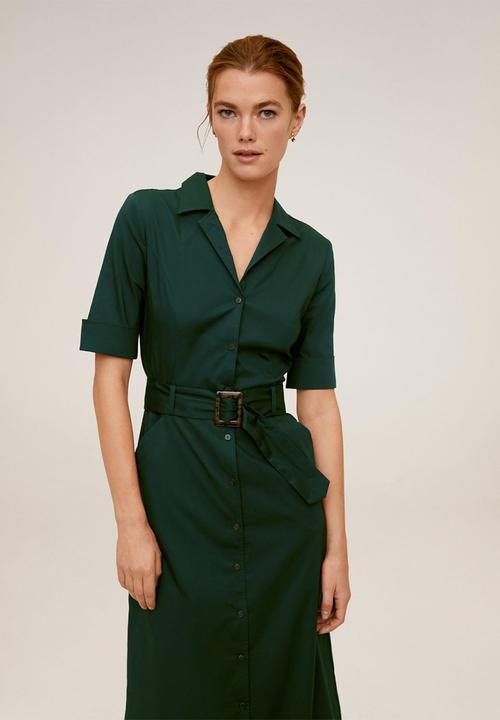 MANGO - Dress mexi-a - dark green