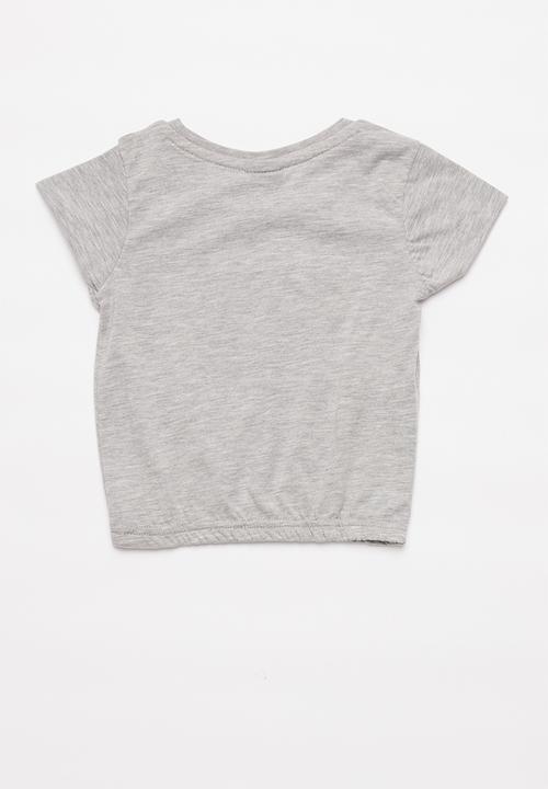 Pop Candy - Girls tee with foil - grey 