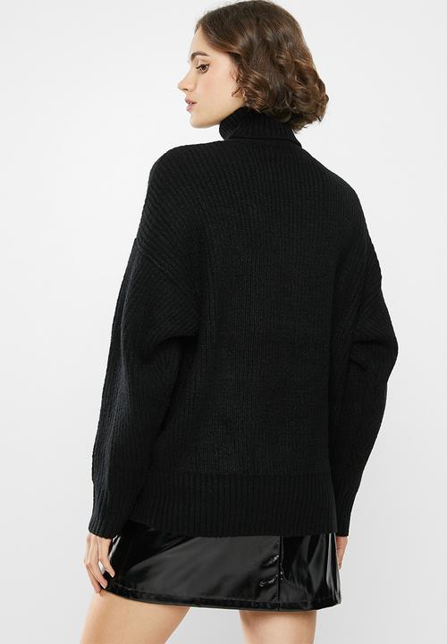 Missguided - Premium boyfriend roll neck - black