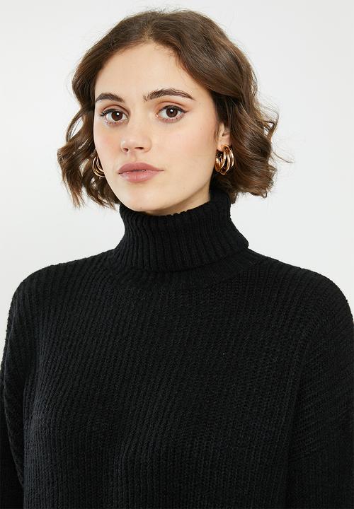 Missguided - Premium boyfriend roll neck - black