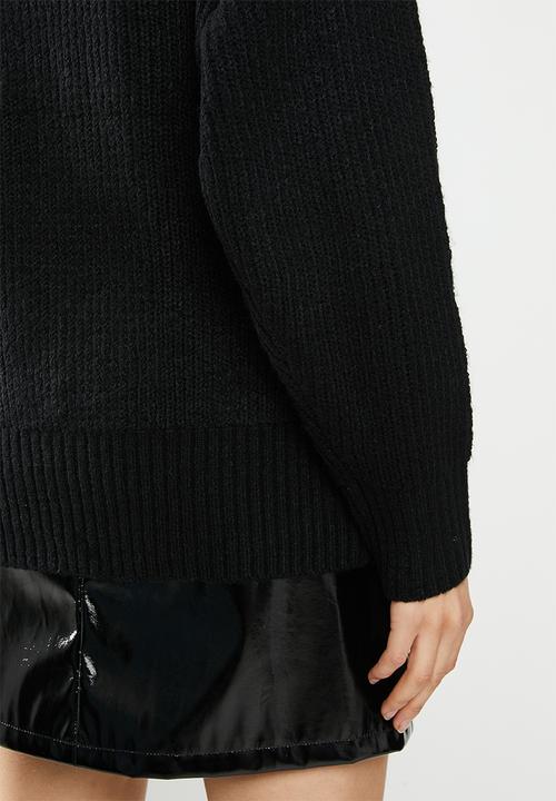 Missguided - Premium boyfriend roll neck - black