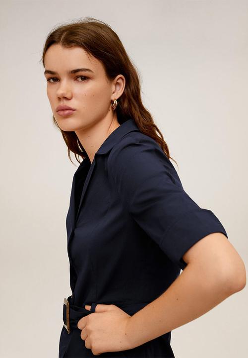 MANGO - Dress mexi-a - navy